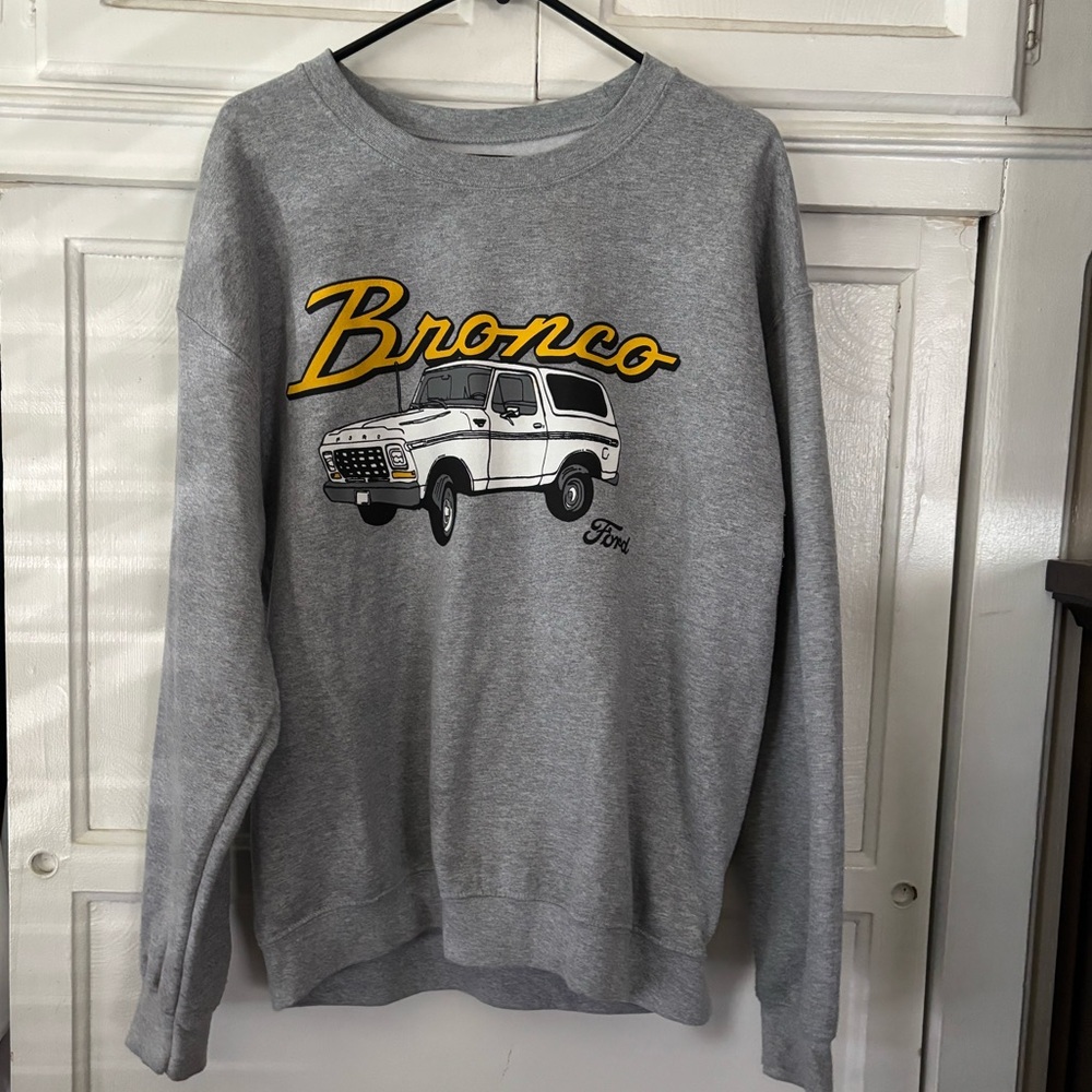 Ford Gray Crewneck Sweater Bronco Design